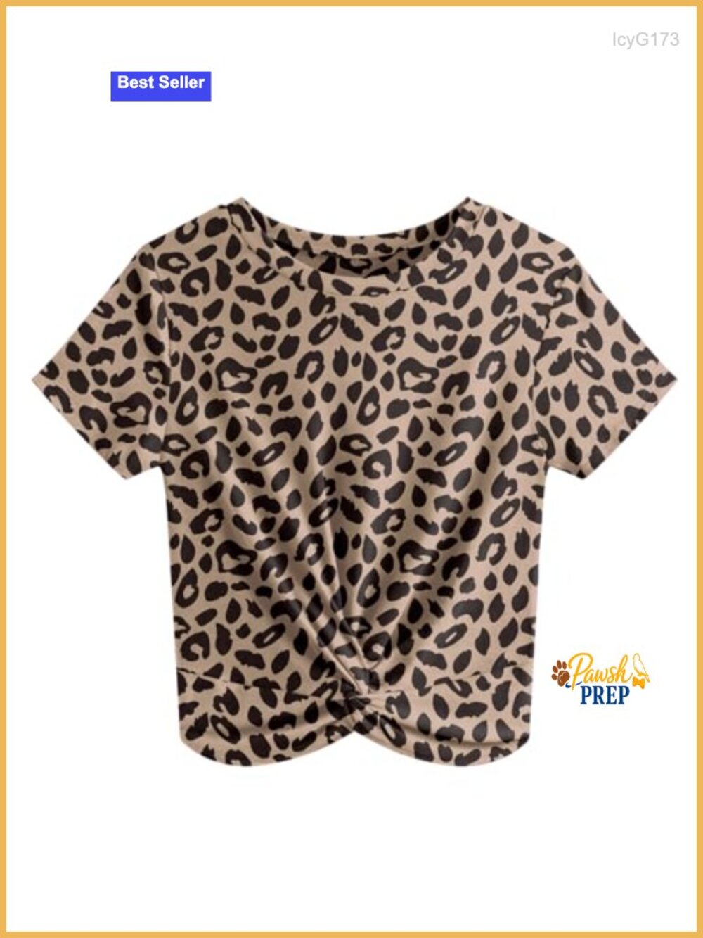 Women's Twist Front Crop Top Short Sleeve Crew Neck T-Shirt
